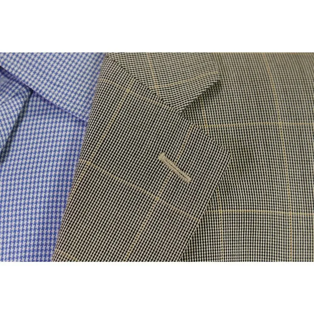 Brooks Brothers Gold Black Windowpane 2-Btn Silk Wool Sportcoat Blazer 40R